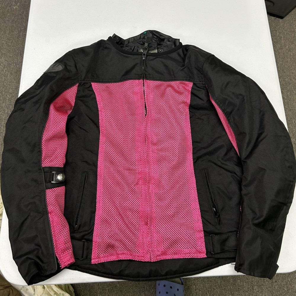 Joe Rocket Motorcycle Jacket Womens Large Black Pink Mesh Padded Biker Gear